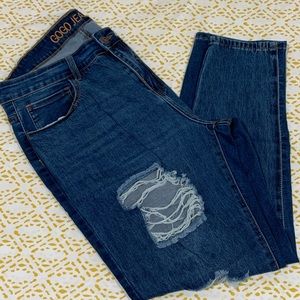 GoGo Jeans deconstructed Size 18 Dark Wash